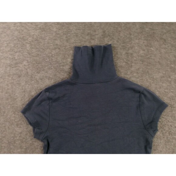 Basics Top Women Small Navy Base Layer Capsule Turtleneck Slim Fit Preppy Day - Picture 2 of 8